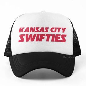 🆕Kansas City Swifties Foam Trucker Hat Mesh Snapback Cap Black/White